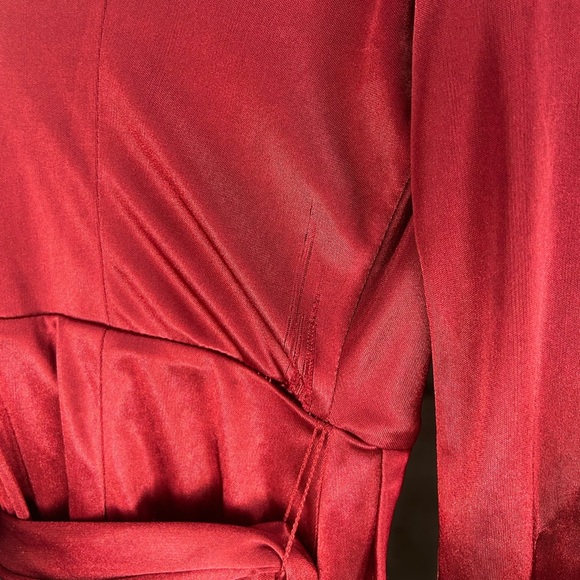 Women’s NWT Altuzarra Target Red Designer Polyester Wrap Dress Size Medium Flaw - Picture 4 of 7